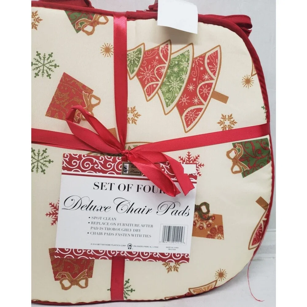 SET OF 4 KITCHEN CHAIR PADS CUSHIONS w/ties, 15